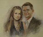 portret młodych na prezent ślubny od rodziców - sucha pastel